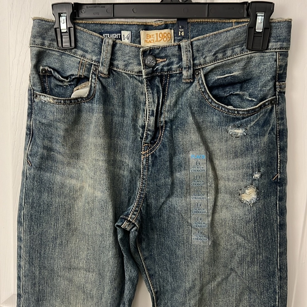 Children’s Place Boys Straight Cut Jeans 14 NWT, adjustable waist